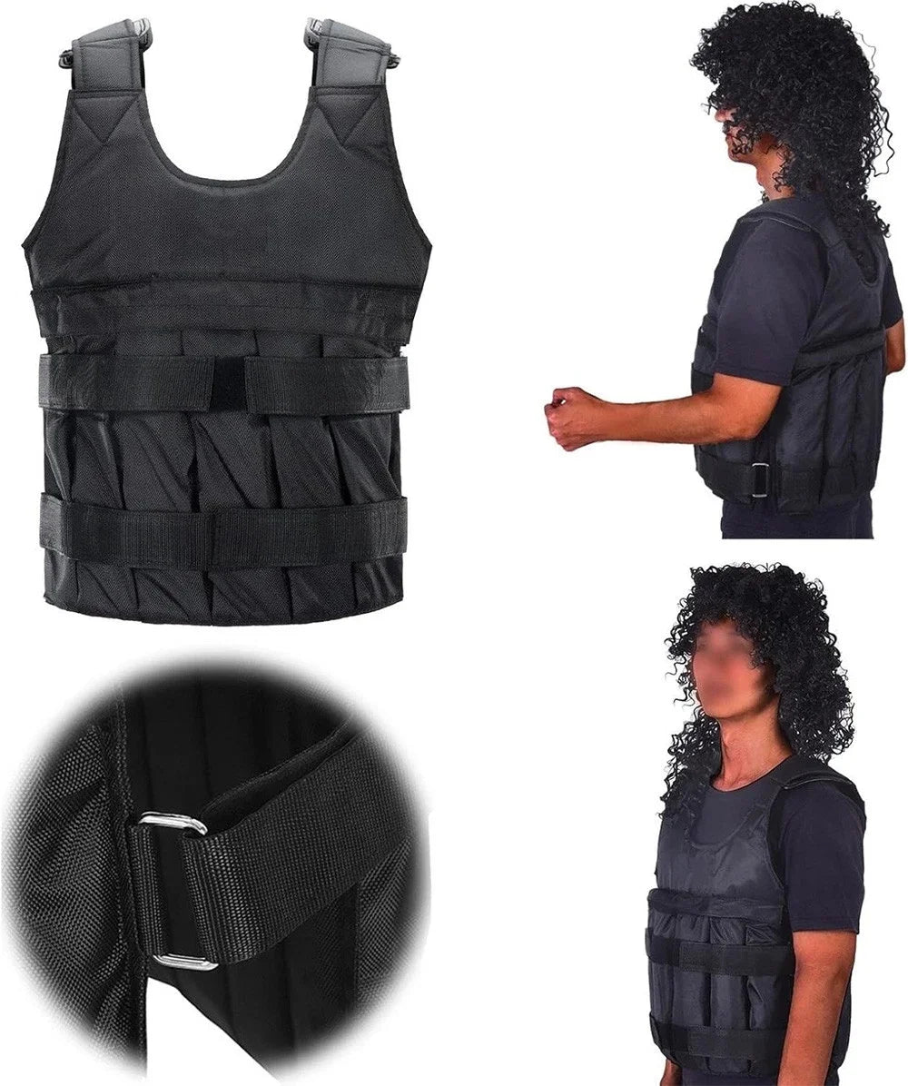 110Lbs Adjustable Exercise Weighted Vest Training Suit Workout Fitness Waistcoat Fitness Equipment Accessories Jogging Walking