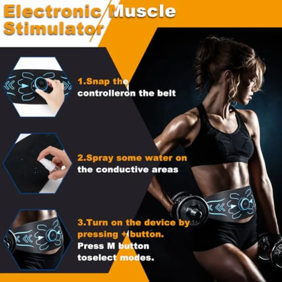 Electronic Muscle Stimulator 8 Modes Fitness Equipment for Men Women Full Body Workout Abdominal Toning Recovery Training with