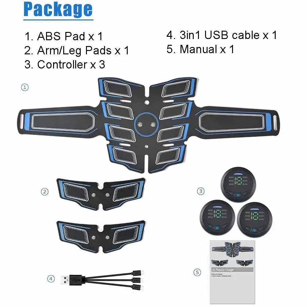 USB Rechargeable Portable Electronic Training Belt Abdominal Muscle Trainer Fitness Exercise Massager for Core Strength