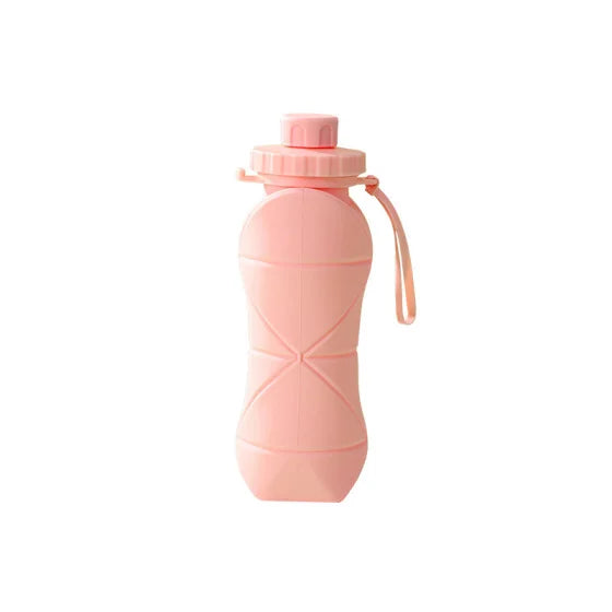 600ml Silicone Water Bottle Folding Portable Reusable Plastic Cups Outdoor Large capacity Gym Cycling hiking Drinking Bottle
