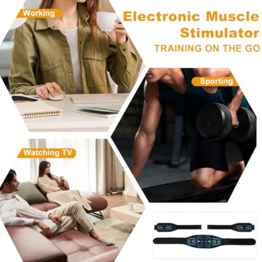 Electronic Muscle Stimulator 8 Modes Fitness Equipment for Men Women Full Body Workout Abdominal Toning Recovery Training with