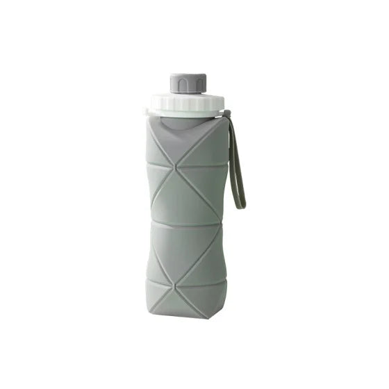 600ml Silicone Water Bottle Folding Portable Reusable Plastic Cups Outdoor Large capacity Gym Cycling hiking Drinking Bottle